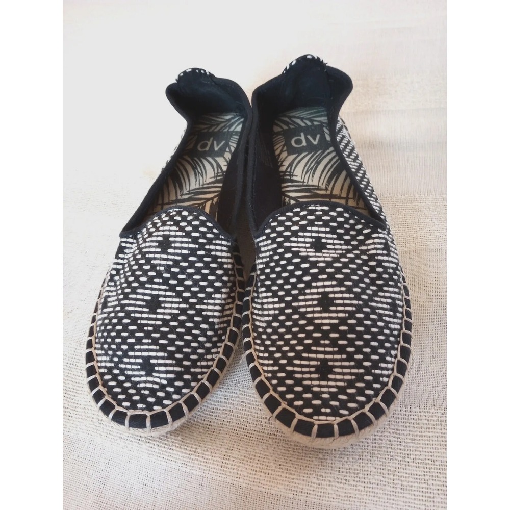 DV Dolce Vita Woven Textile Slip-Ons Women's Size:7 Color:Black&Cream